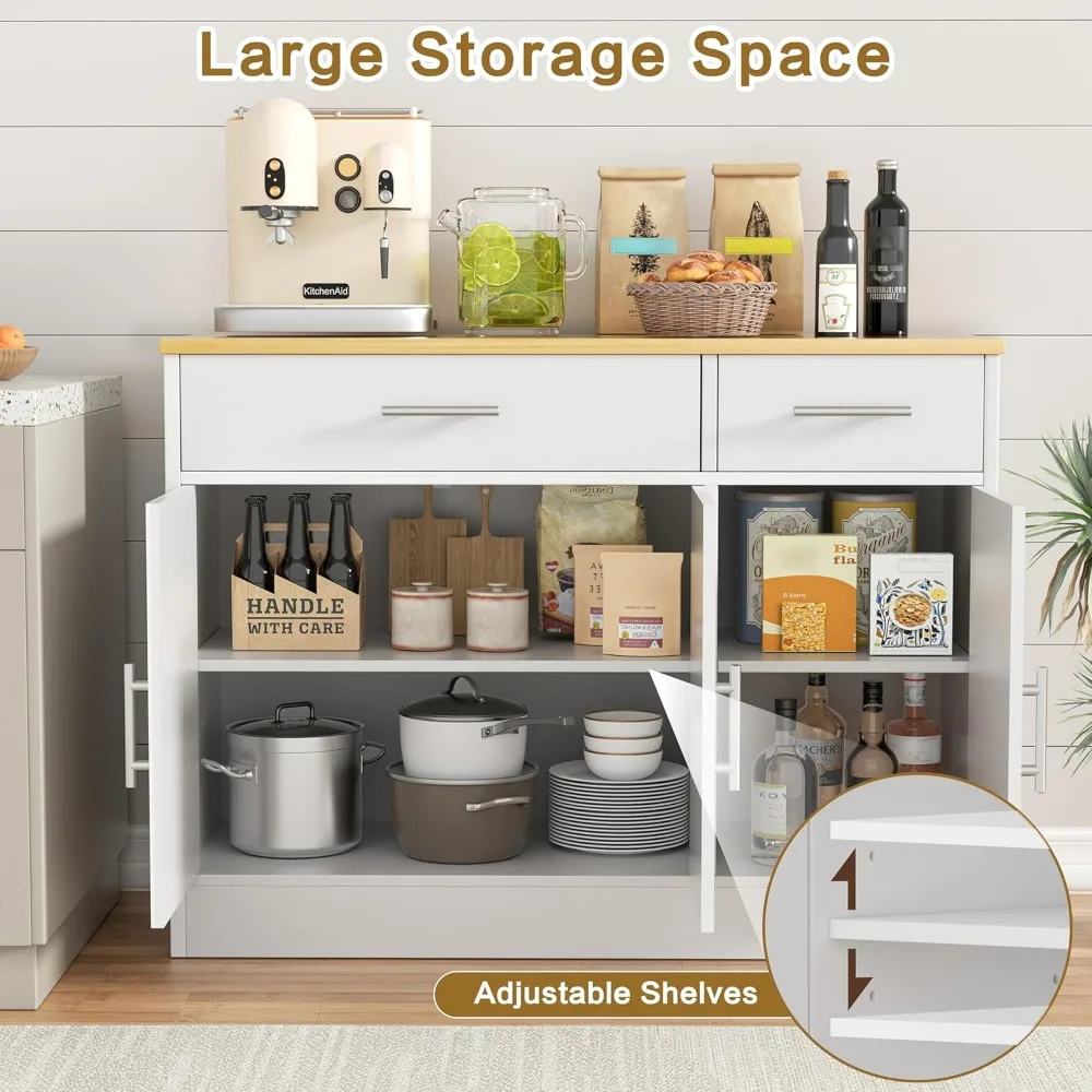 Credenza rustica a 41 ante in stile fienile con contenitore regolabile per caffè e buffet