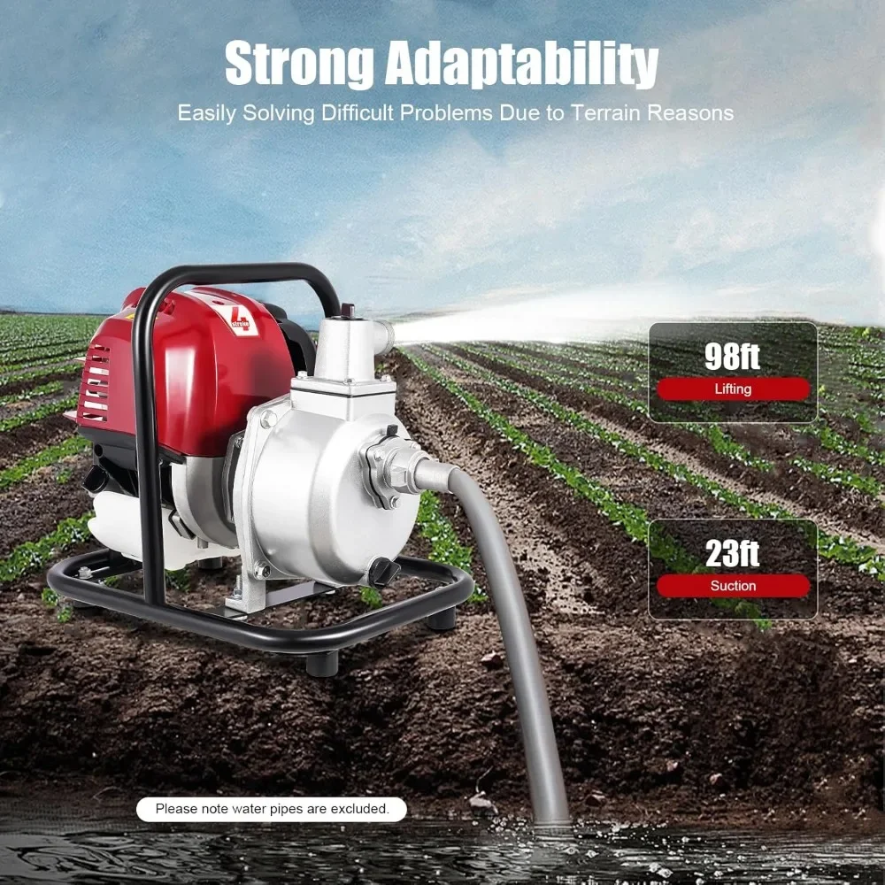 

For Gas Powered Water Transfer Pump 1" 38CC 4 Stroke High Pressure Irrigation Water Pump For Irrigation Water Transfer Pump