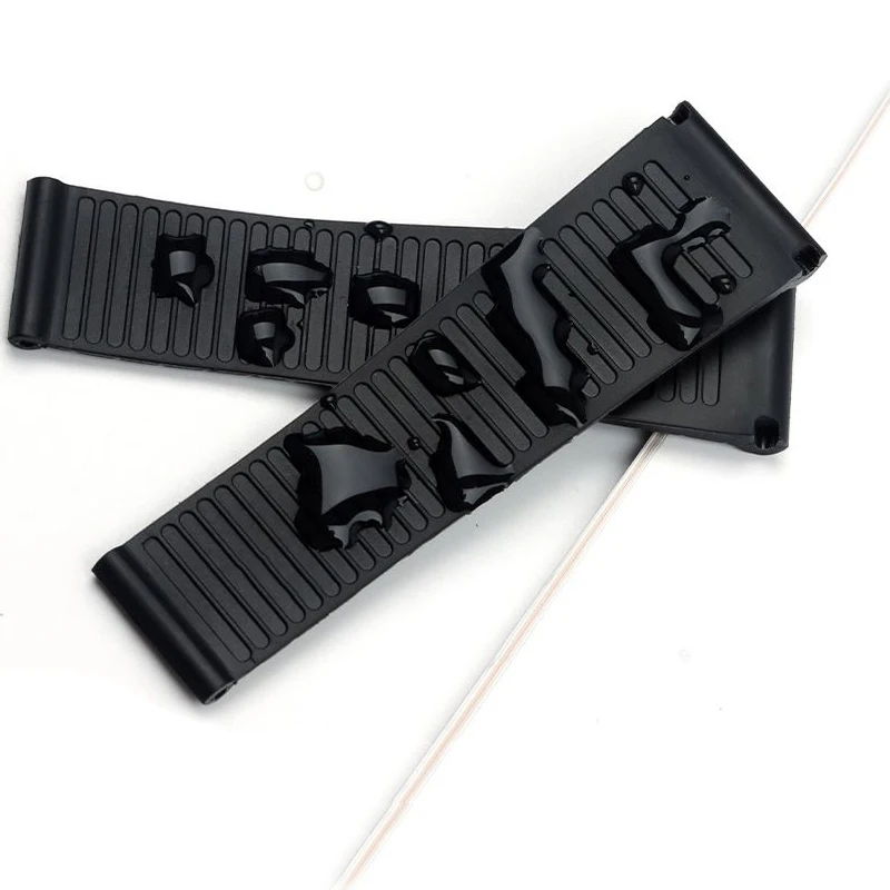 For TAG HEUER Super Carlisla Soft Silicone Tire Pattern Sports Watch Band Rubber Folding Buckle Black Waterproof Watchband 22mm