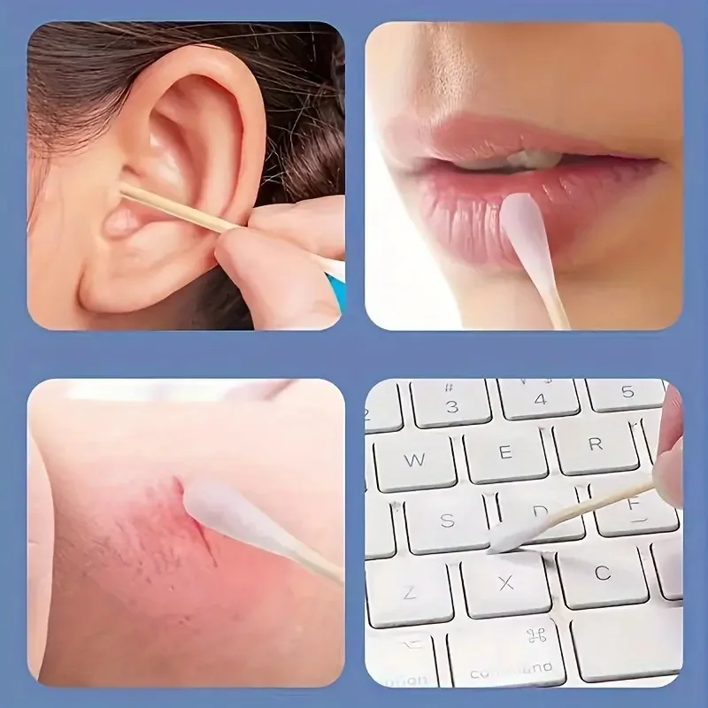 100/200/300 قطعة المتاح مزدوج الرأس أعواد قطنية تنظيف أعواد قطنية للحياة اليومية النساء ماكياج المحمولة تنظيف أدوات صغيرة #5