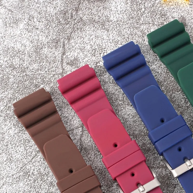 22mm Camouflage Silicone Strap Soft Rubber Watchband High Quality Wristbelts for Water Ghost for Seiko Men Women Sport Bracelets