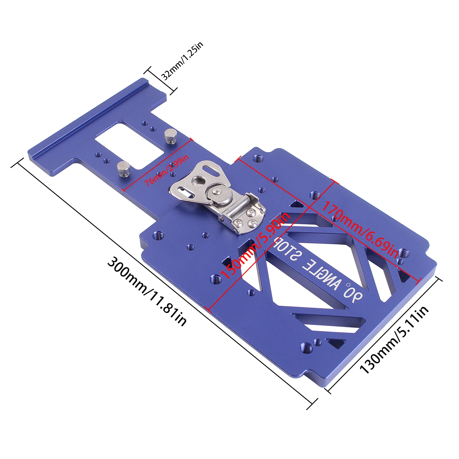 Imagem -05 - Liga de Alumínio Woodworking Square Guia Ferroviário Braçadeira Universal Track Saw 90 ° Angle Stop Guide Plate Carpenter Posição Ângulo Ferramenta