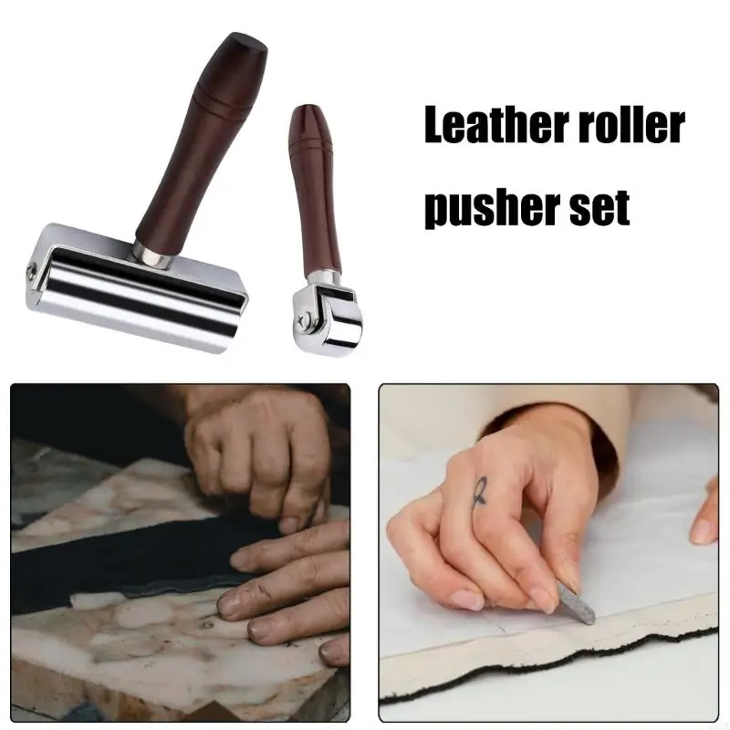 Q9QA 2Pcs Leather Press Edging Roller Platen Tool 26mm 100mm Leather Glues Laminating Roller Iron Roller for Leather Working