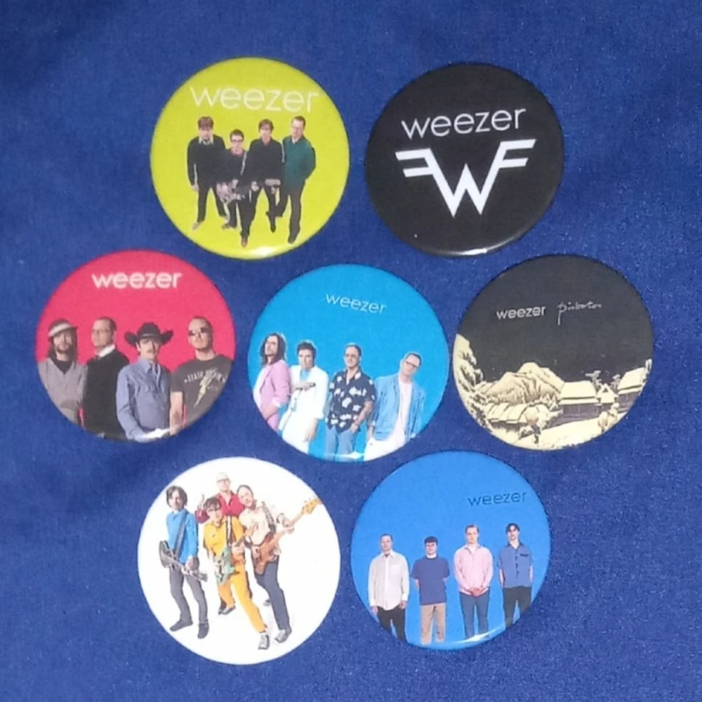 Weezer Pinback Buttons Set Alternative Rock Band Album Cover Badges Creative Brooch for Backpack Bag Decor Fans Gift