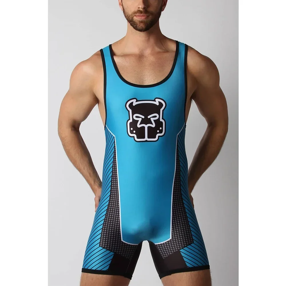 2023 Wrestling Singlets Suit Boxing One Piece Bodysuit Iron Men Gym Sport Fitness High Elastic Sleeveless Weightlifting Skinsuit