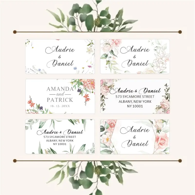 

Customized personalized rectangular stickers, image customization, thank you, wedding, invitation stickers