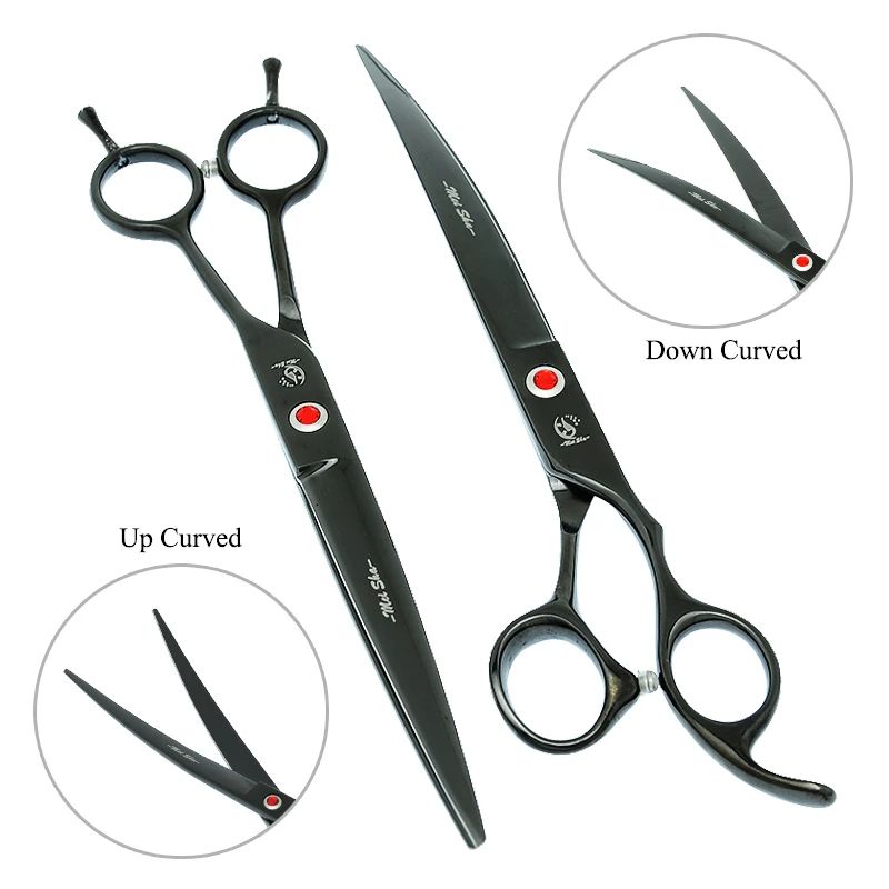 8 inch Meisha Dog Cat Hair Shears Japan Steel Pet Cutting Thinning Curved Grooming Scissors Fur Clipper Animals Supplies B0044A