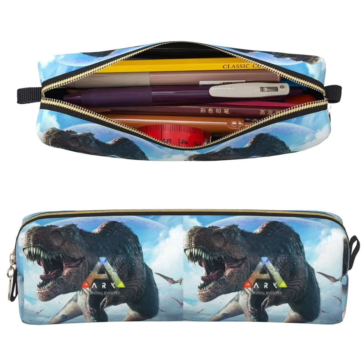 Trousse à crayons Ark Survival Evolved, grande capacité, sacs de rangement pour stylos, boîte à crayons pour garçons et filles, pochette à crayons, trousse à cosmétiques