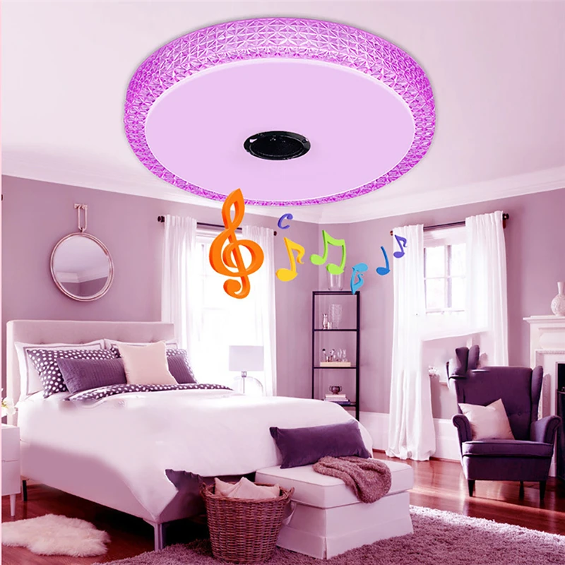 Imagem -02 - Smart Music Speake Led Luz de Teto Rgb Colorido Starlight Lâmpadas de Teto para Sala de Estar Decoração do Quarto 110220v 60 36w