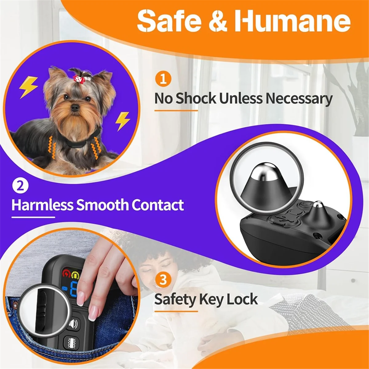 

A73U Smallest Lightest Training Collar for Small Dogs 5-15lbs, with Shock, Vibration, Sound 3 Modes, Rechargeable Black
