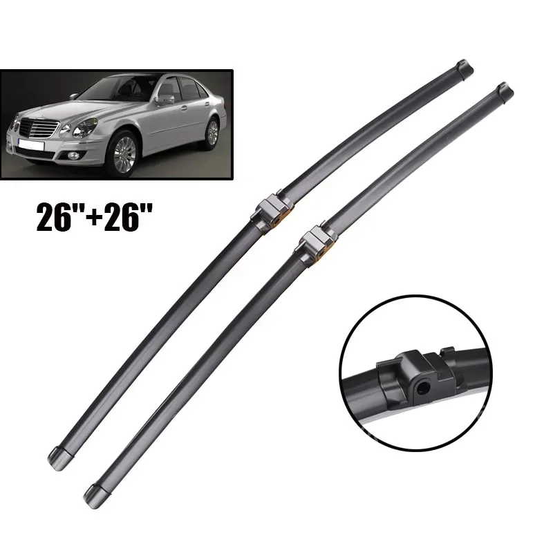 

Wiper LHD & RHD Front Wiper Blades For Mercedes Benz E Class W211 S211 02 - 09 Windshield Windscreen Window Brush 26"26"