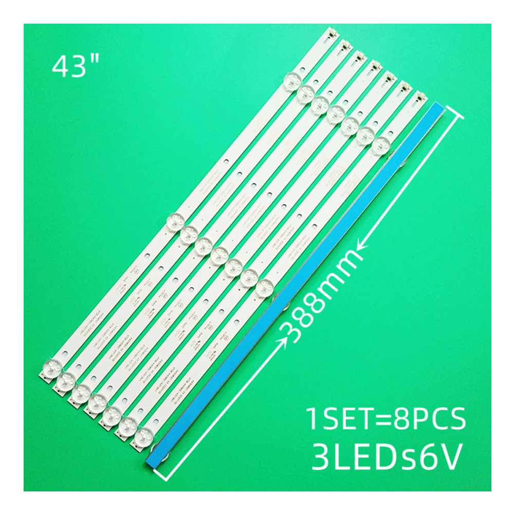 

8Pieces/Lot FOR K430WDC1 A1 4708-K43WDC-A1113N11 43BDL4012 43PFS4062 43PUH6002/96 LED BAR 3LED 39CM 6V 100%NEW