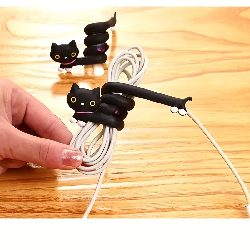 3 pcs mixed combination cute animal-shaped cable organizer - multi-functional data cable organizer