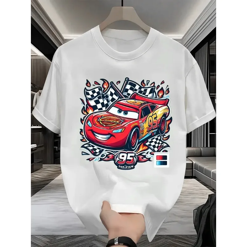 

Дышащая быстросохнущая свободная удобная повседневная спортивная футболка с круглым вырезом и короткими рукавами Disney Cars с 3D принтом
