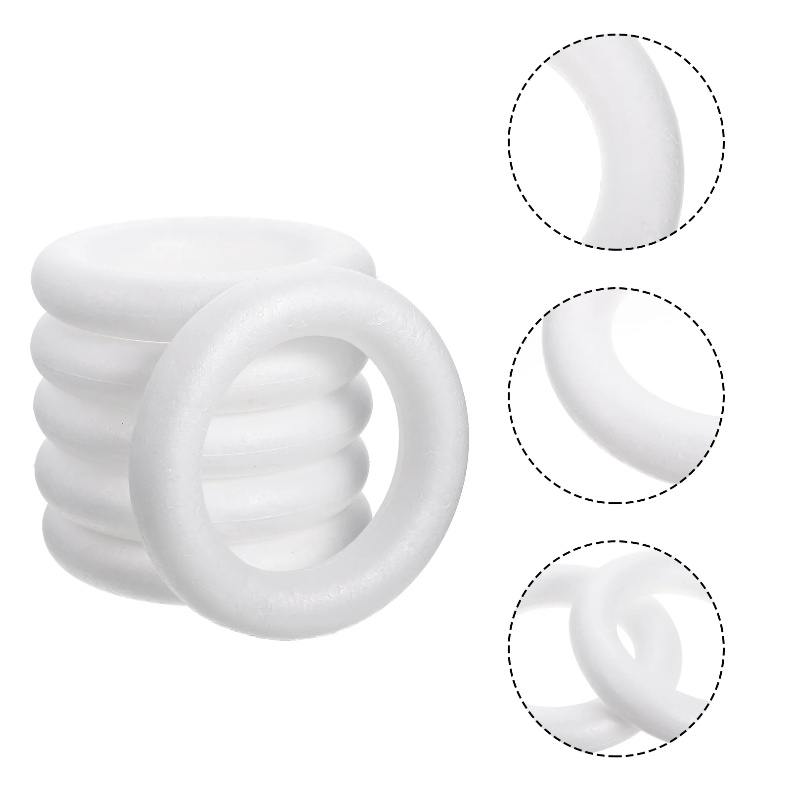 

6 Pcs Foam Garland DIY Wreath Foams Rings Wedding Material Round Balls Bubble Circle Handmade Ornament Mould Decorations