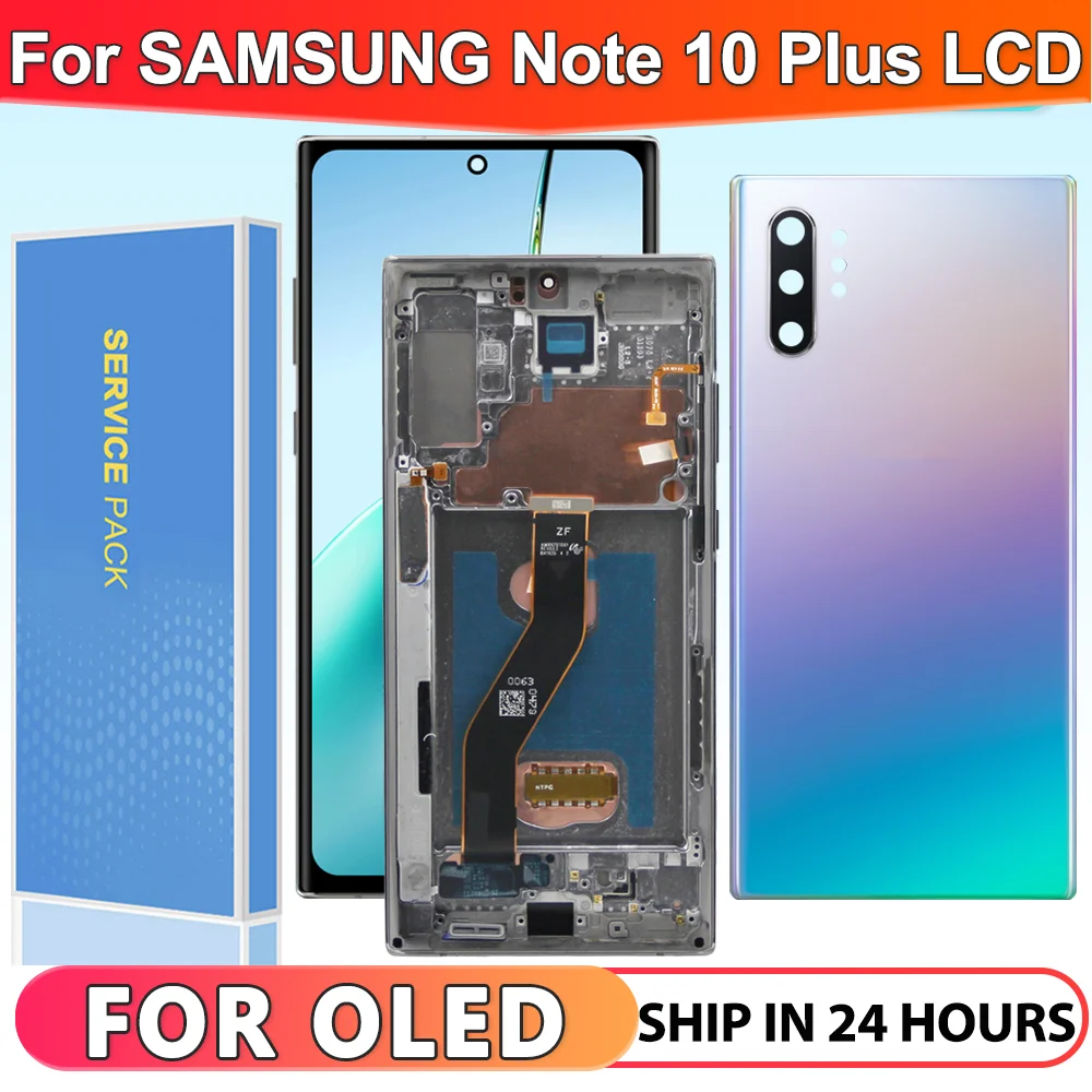 AMOLED Note 10 Plus Screen for Samsung Galaxy Note10+ N975F Lcd Display Touch Screen with Frame Support S Pen Fingerprints