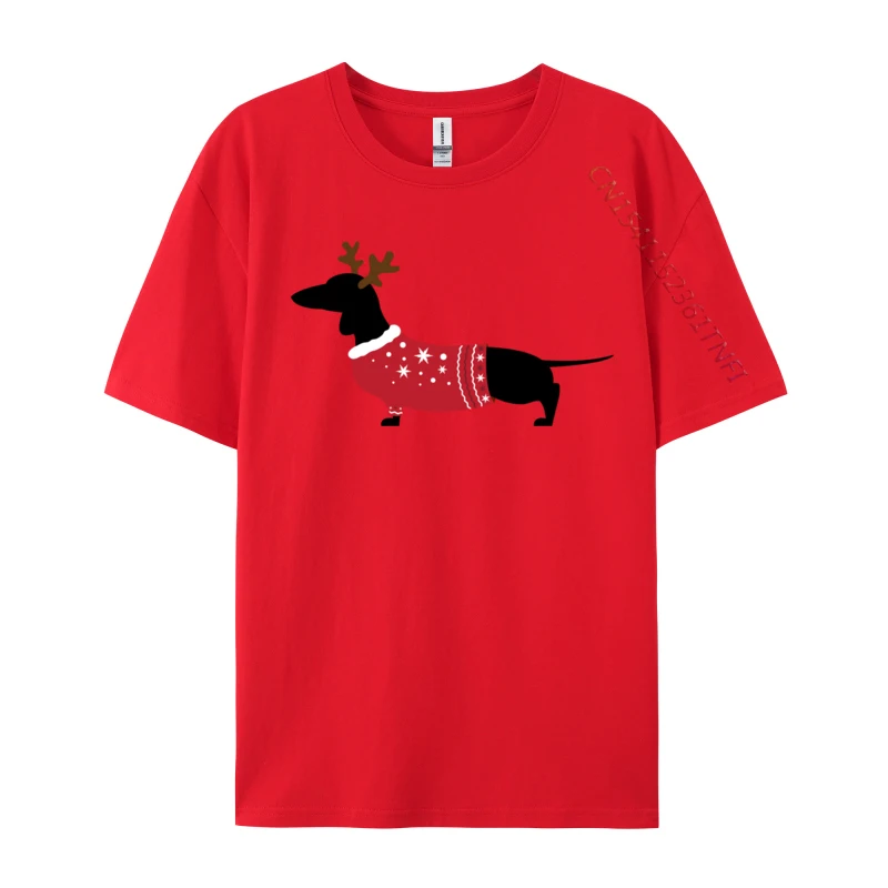 Ugly Christmas Sweater Wiener Dachshund Dog T-Shirts Graphic Tshirt Cotton Men T Shirt New Design High Quality