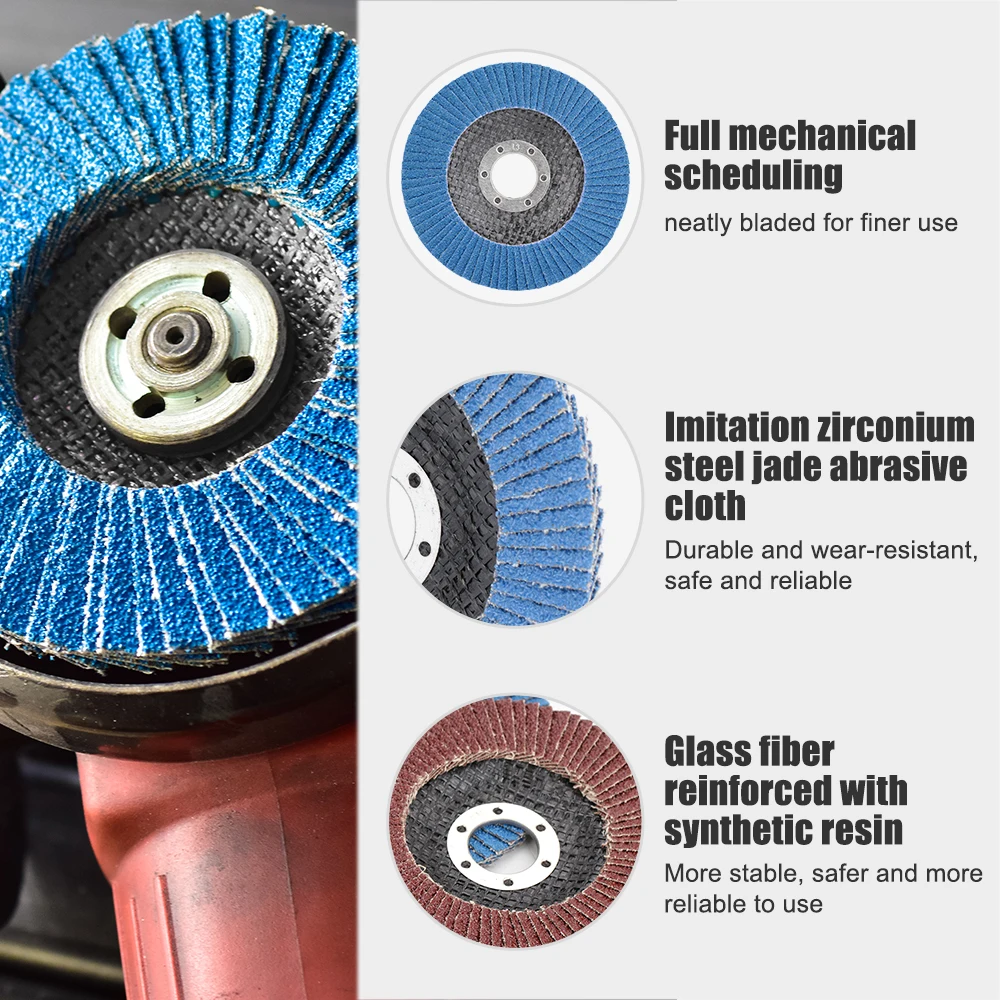 Imagem -05 - Abrasive Angle Grinder Blade para Polimento Flap Discos Planos Discos de Lixar Rebolo Grão 40 60 80 120 115 125 mm