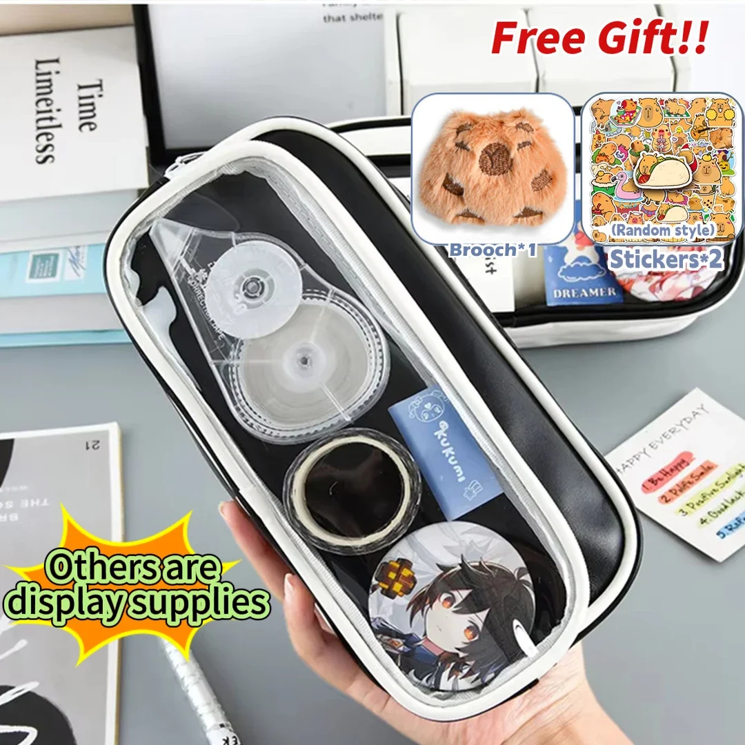 

Милый пенал «Снова в школу», новый простой пенал, полупрозрачный водонепроницаемый студенческий пенал, сумка для хранения студентов в стиле INS