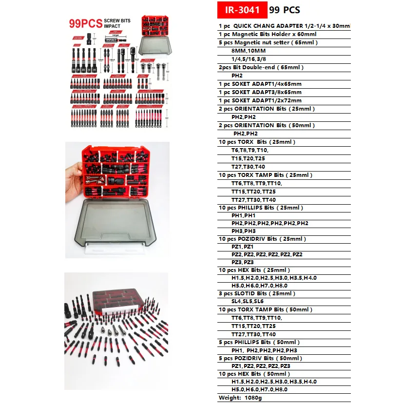 99-delige batchkopset, sterke hoes, zeshoekig kruis, pruimenbloesem zwart, slagvast S2. zeskantige dopsleutelset