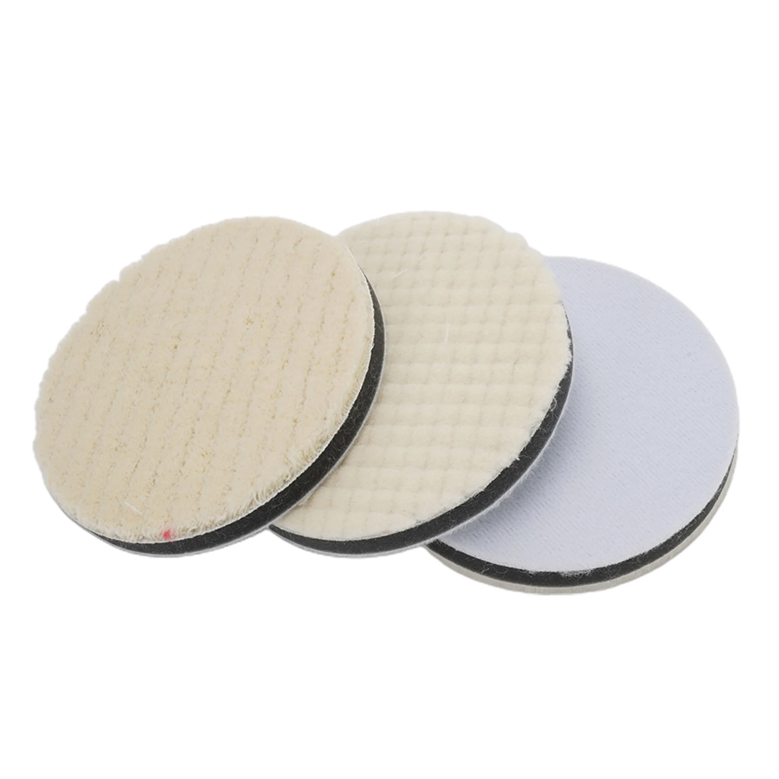 3Pcs 3/5/6/7in Wool Polishing Pads Buffing Pads Waxing Pads Sealing Cleaning Tools For Cars Glass Stone Ceramics Furniture Wood