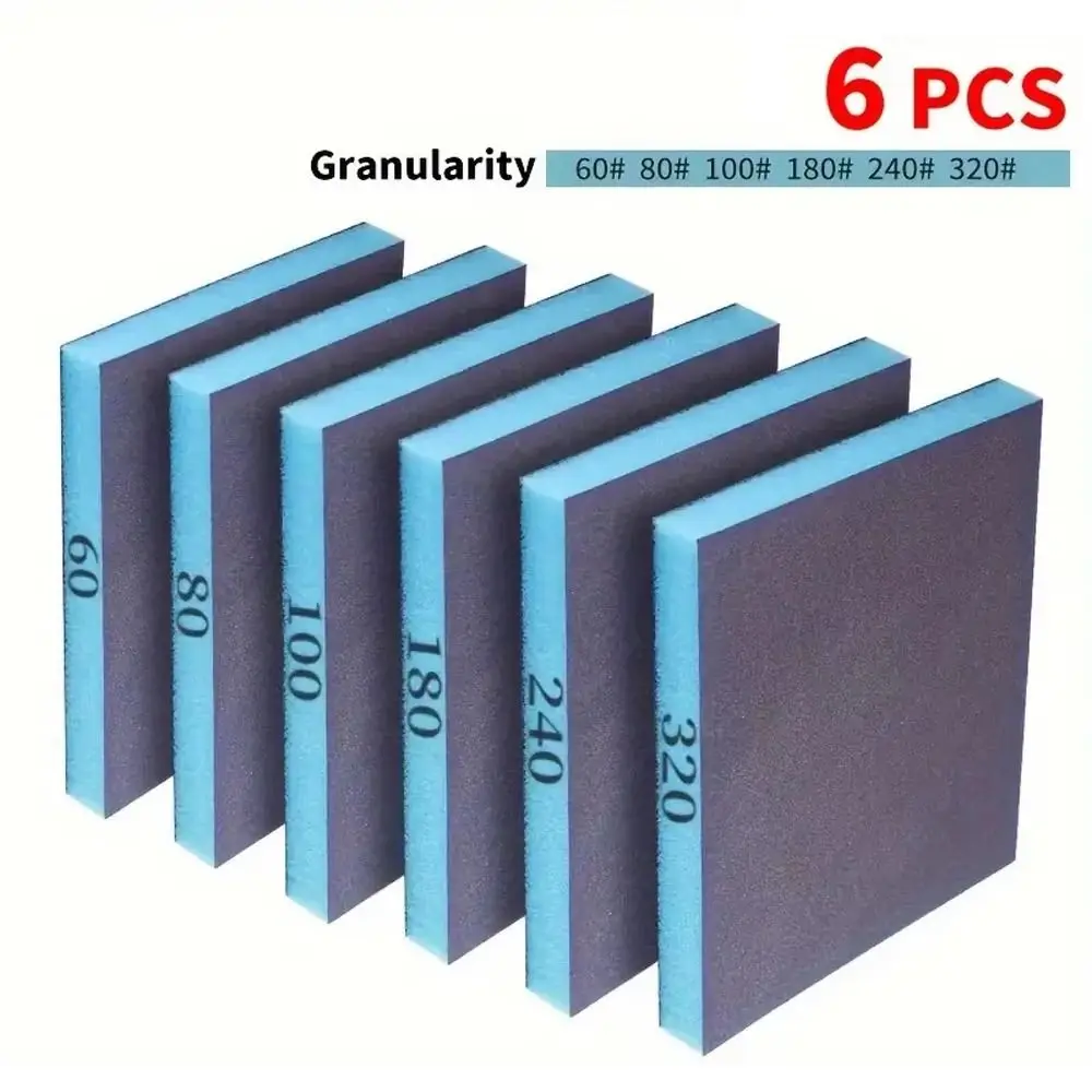 

Мягкая абразивная губка с зернистостью 60-320, влажная и сухая, многоразовая пенопластовая шлифовальная губка двойного назначения, полировальная шлифовальная шлифовальная подушечка для дерева