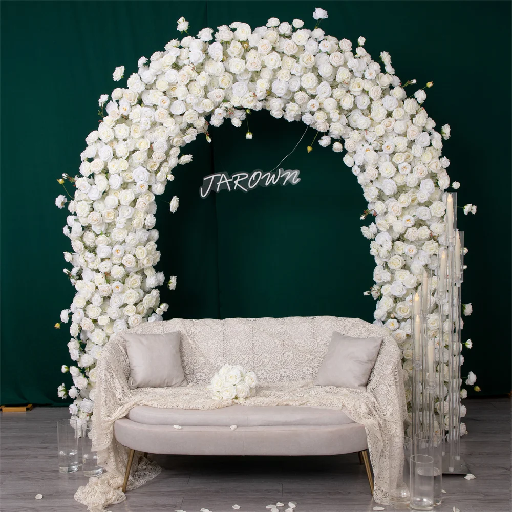 

Customized Artificial Rose Background for Wedding Decoration, Luxury White Rose, Party Event Decor Prop