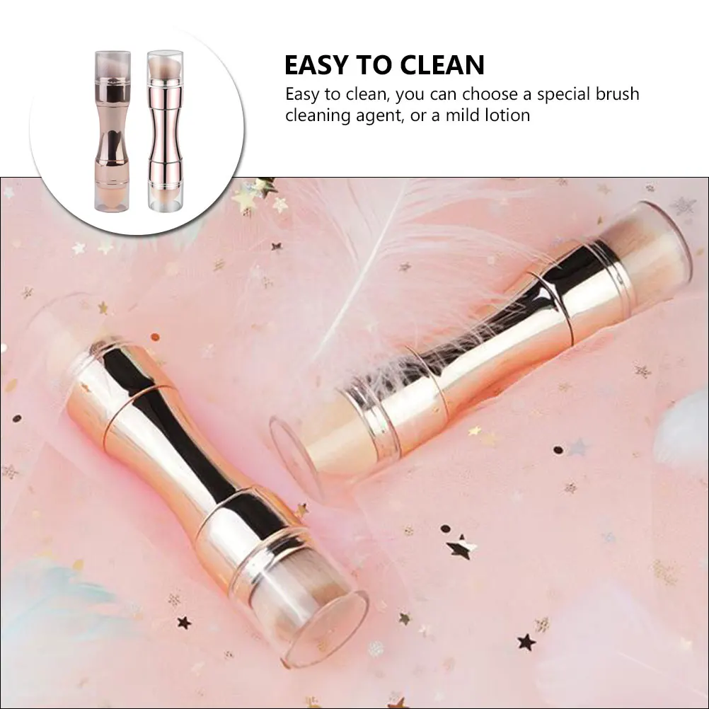 

2pcs 4 In 1 Multifunctional Makeup Brush Kit For Eyeshadow Foundation Concealer Portable Brushes Women Girls