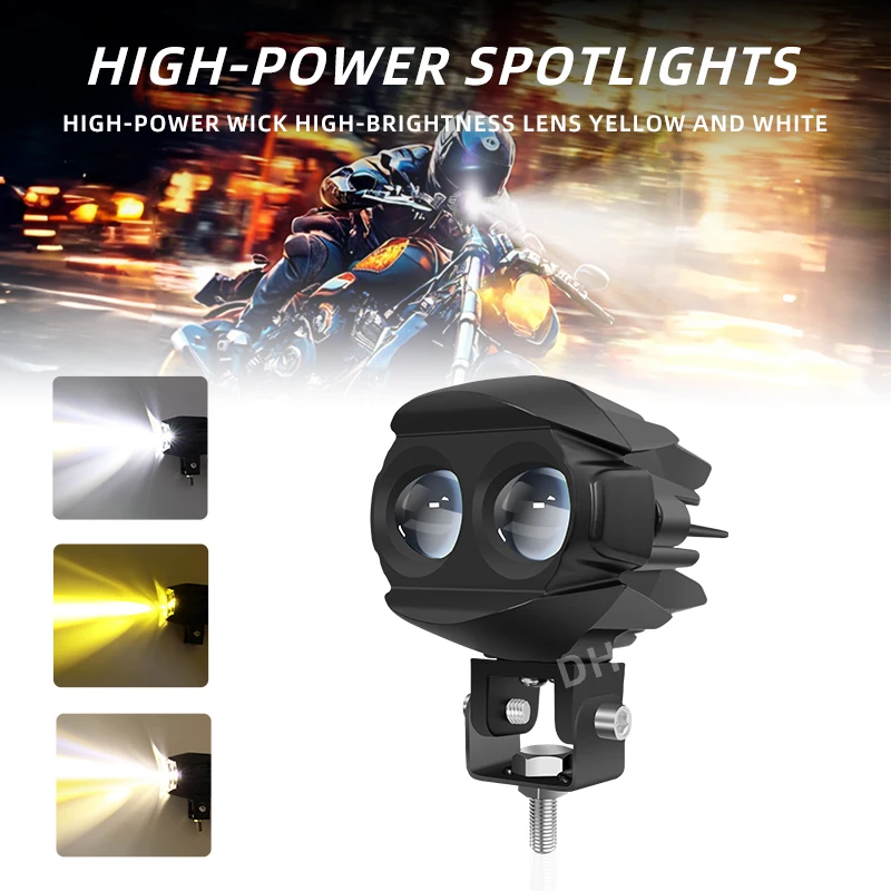 Motorcycle 3inch Fog Lights 6000K 3500K LED Off Road Driving Light 20000LM Auxiliary Spot Work Lights for Truck Car ATV