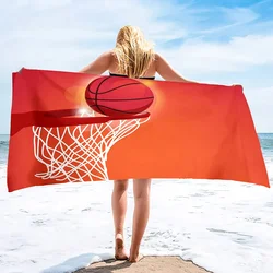 Basketball Large Beach Towel,Soft and Quick Dry Oversized Bath  Soft Microfiber  for Sports Girls Teens Adults Men