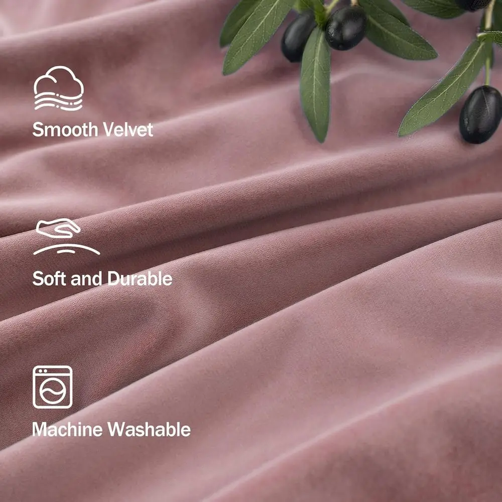 ستائر مخملية فاخرة باللون الوردي المغبر، 84 طويلة، لوحتين، مطوية، معزولة، لغرفة نوم البنات وغرفة المعيشة