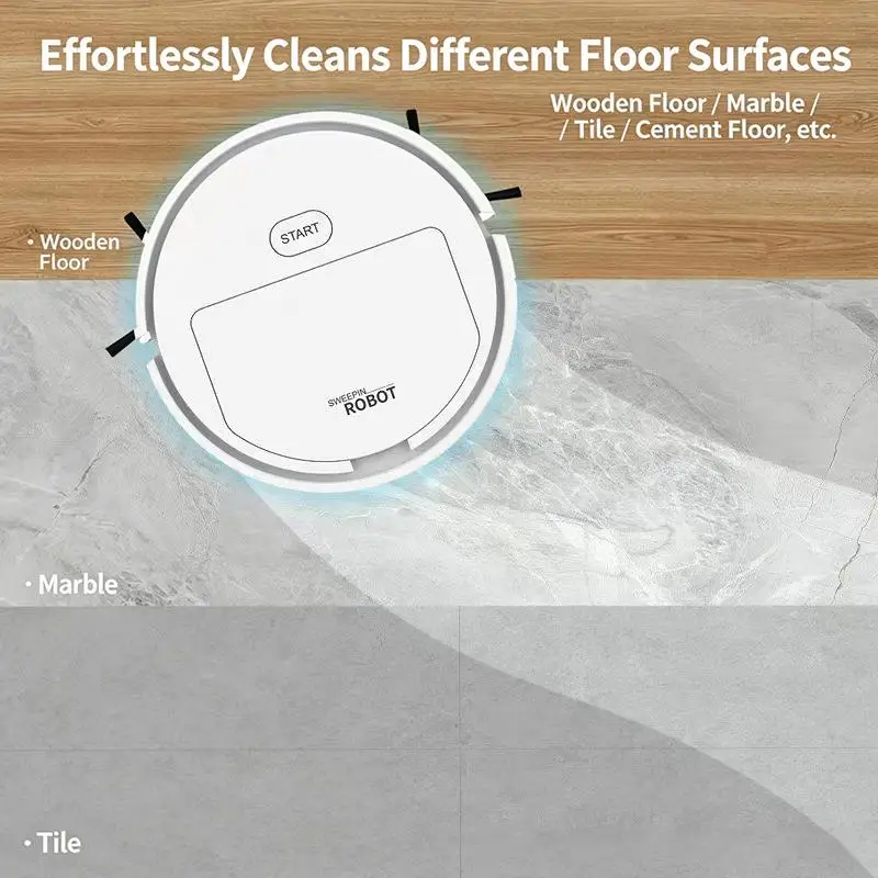 Automatic Robot Vacuum Cleaner 3-in-1 Sweep Mop Vacuum 2500Pa Strong Suction Quiet for Hardwood Carpet Pet Owner Home Use view 5