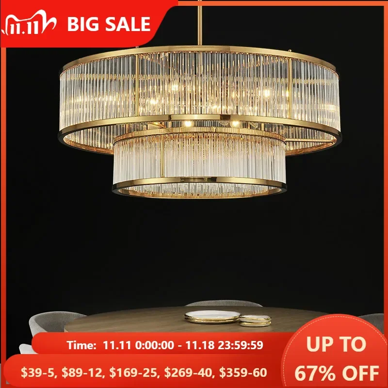 Living Room Luxury Plate Gold Led E14 Chandelier American LED Pendant Chandelier Lustre Chandelier Lighting Drop Light Fixtures