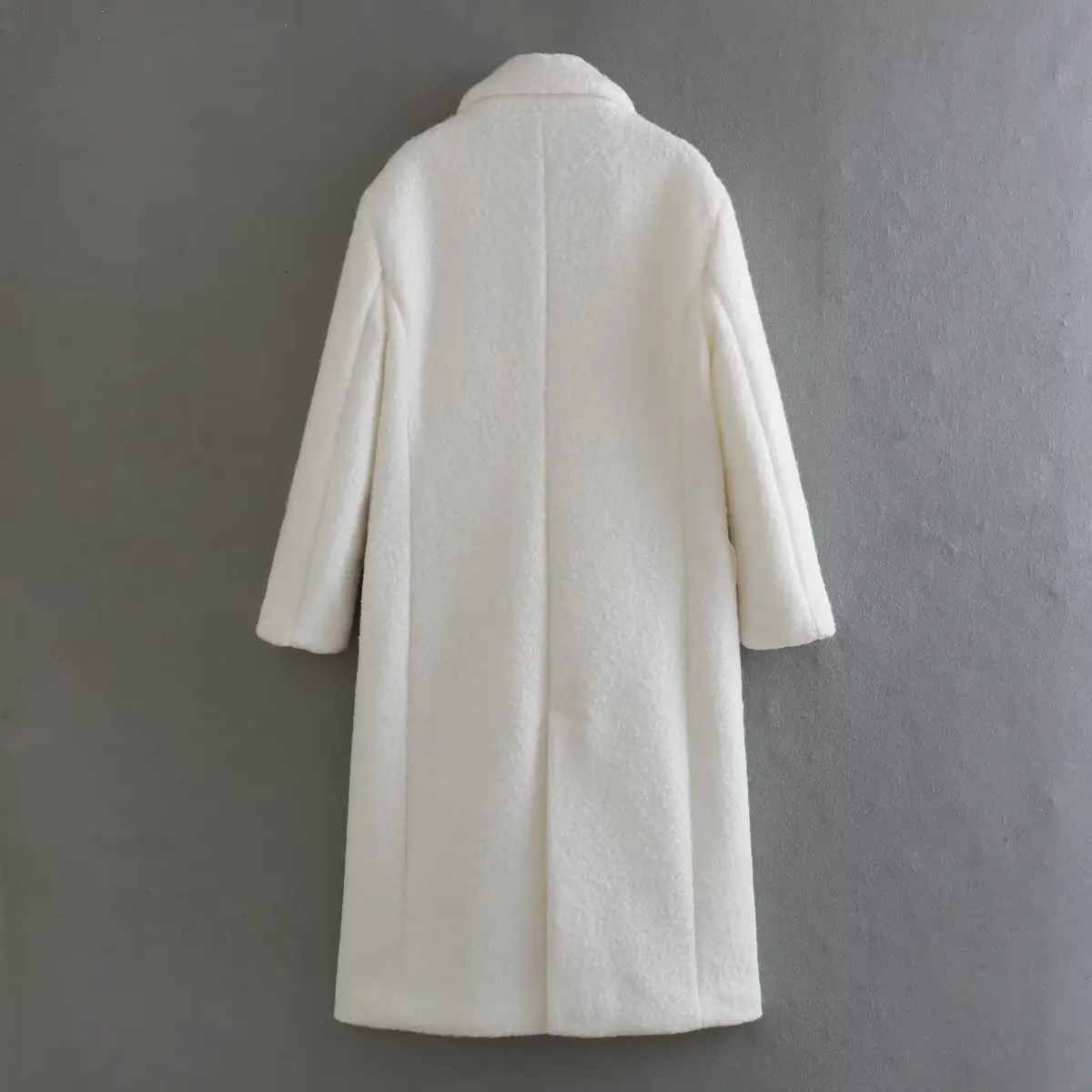 Jenny&Dave 2024 AW British Woolen Long Coat Fashion Women's White Single-Breasted Trench Coat Women