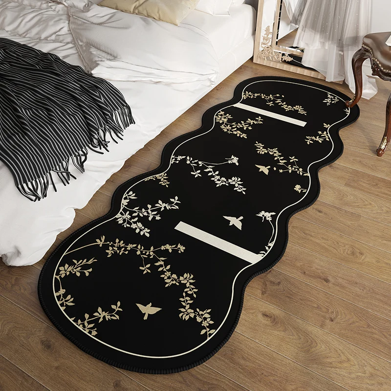 VIKAMA Plüschteppich im Luxus-Lite-Stil für minimalistisches Wohnzimmersofa und Bodenmatte, cremefarbene Schlafzimmer-Bodenmatte.