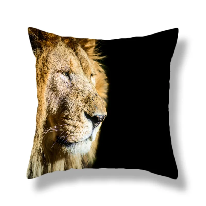 45X45CM Wild Animal Lion Tiger Cushion Pillow Cover Sofa Chair