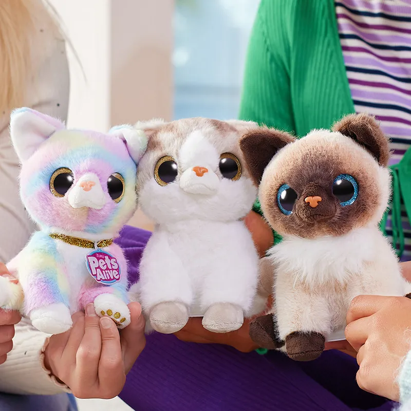 Figurine articulée sonore Zuru Pets Alive Yarn Cat, jouet décoratif de dessin animé