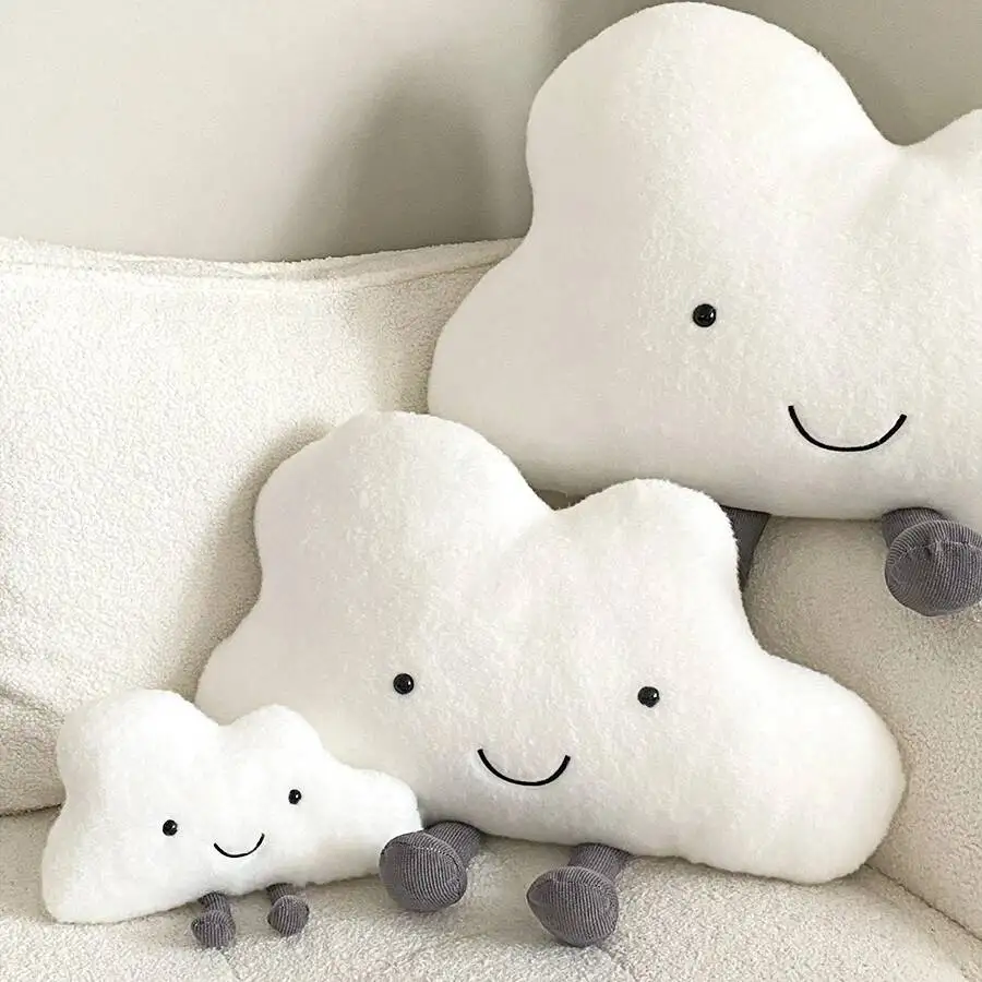 

Kawaii White Cloud Plush Pillow Very Soft Cute Cloud Stuffed Cushion Cartoon Cuddly Plushies Sofa Bed Home Decor Birthday Gift