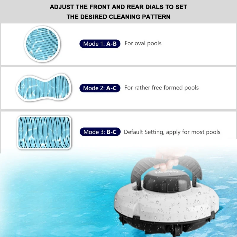 หุ่นยนต์ทําความสะอาดสระว่ายน้ํา เครื่องดูดฝุ่นสระว่ายน้ําพร้อมมอเตอร์คู่ ที่จอดรถด้วยตนเองสําหรับสระน้ําพื้นเรียบ