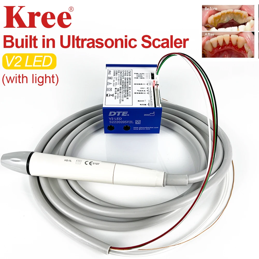 V2 LED Built-in Ultrasonic Scaler, Professional Teeth Cleaning & Whitening Instrument Replacement Parts Compatible