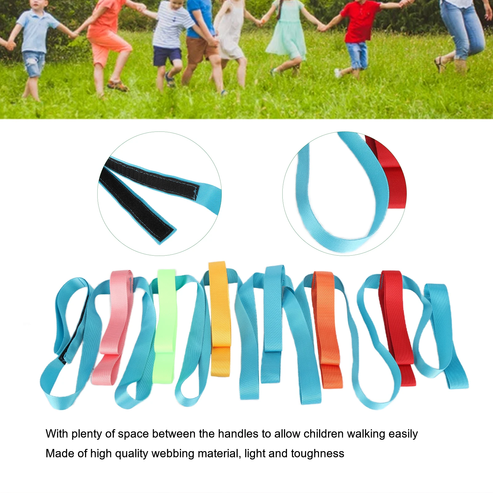 

Kids Walking Rope Anti‑Lost Colorful Handles Children Safety Line Rope for Preschool Daycare Toddler Walking Rope