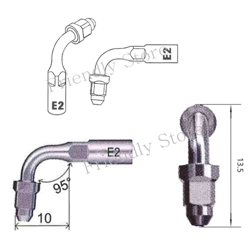 Matériel dentaire pour dentiste, pointe endo pour dents, livres de canal radiculaire antérieur, ajustement EMS, pic de calcul, outils de détartreur à ultrasons, E2, chaud, 5 pièces