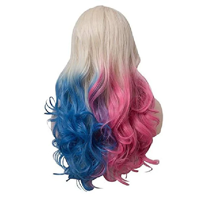 Agusidi European And American Movie Raptor Squad Harley Quinn Long Hair Cosplay Anime wig Mechanism Manufacturer DM9106