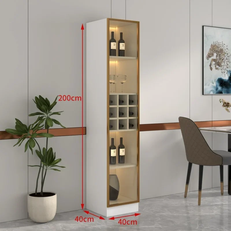 Display Wall Wine Cabinet Living Room Racks Home Storage Wine Cabinet Kitchen Glass Mueble Licorera Restaurant Furniture QF50JG