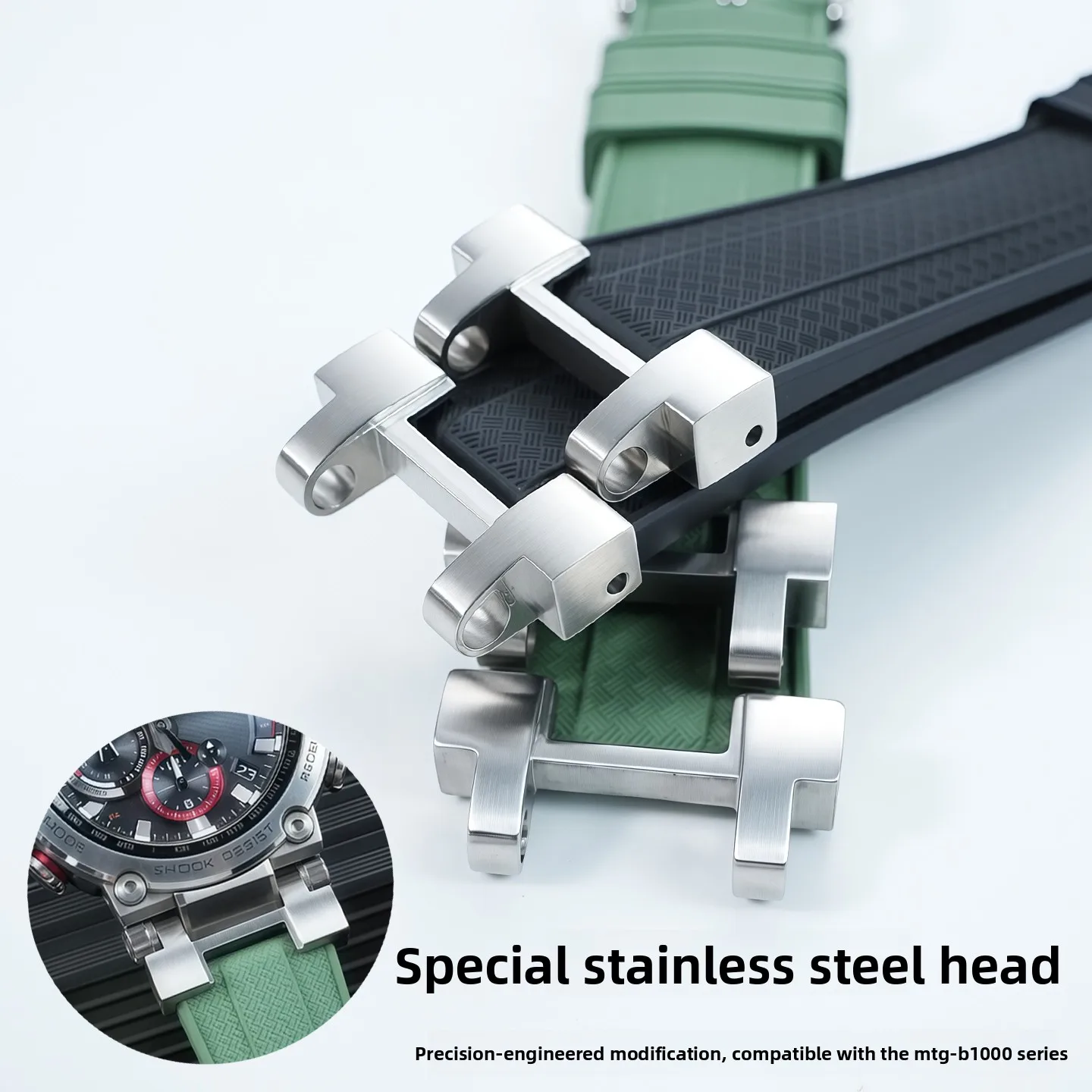 Novo diy pulseira de borracha fluorada para casio G-SHOCK MTG-B1000 masculino modificado esporte pulseira de relógio de borracha pulseira acessórios