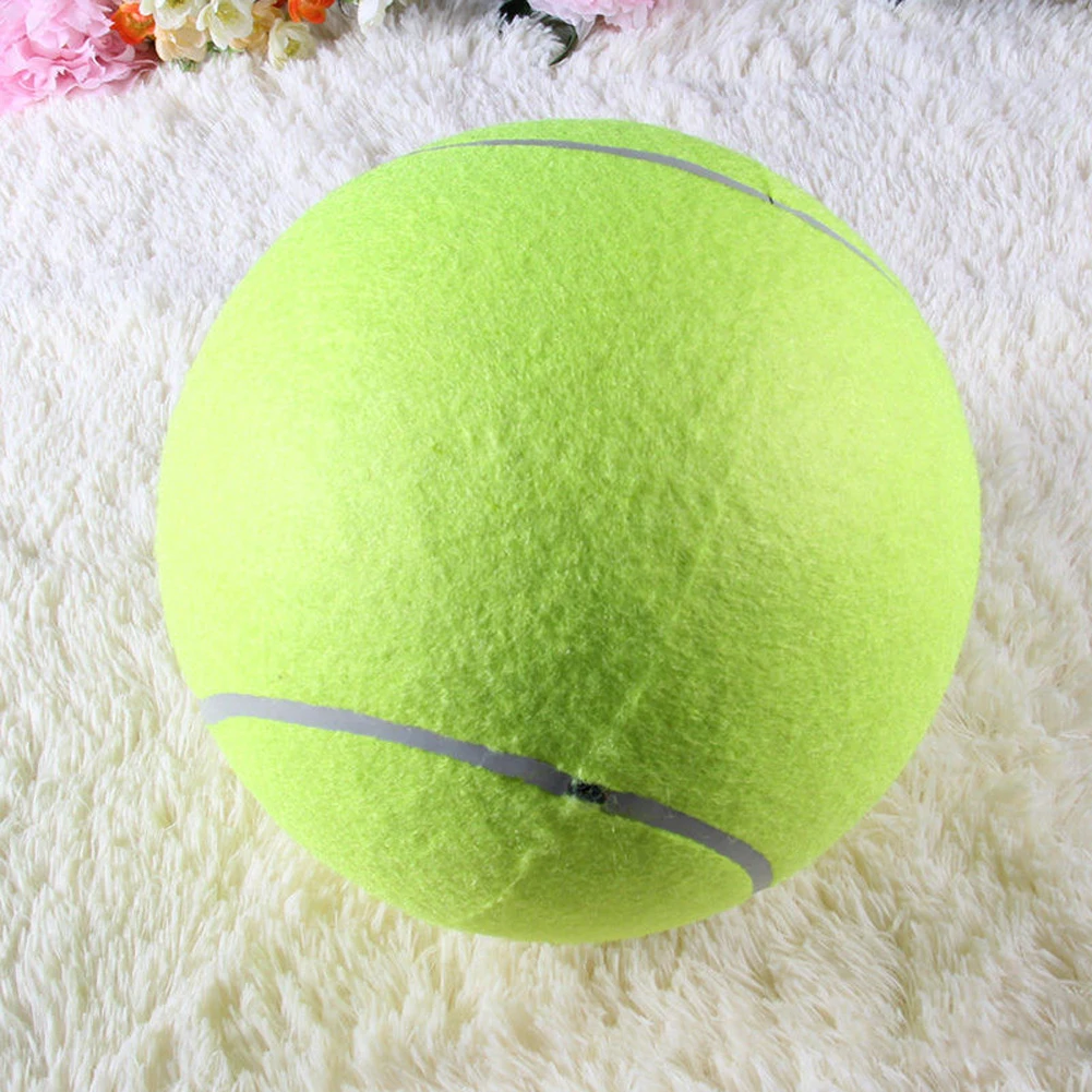 Bola Tenis Anjing 9.5 Inci Mainan Hewan Peliharaan Raksasa Bola Tenis Tiup Besar Mainan Kunyah Anjing Bola Tenis Raksasa Mainan Interaktif Anjing Peliharaan