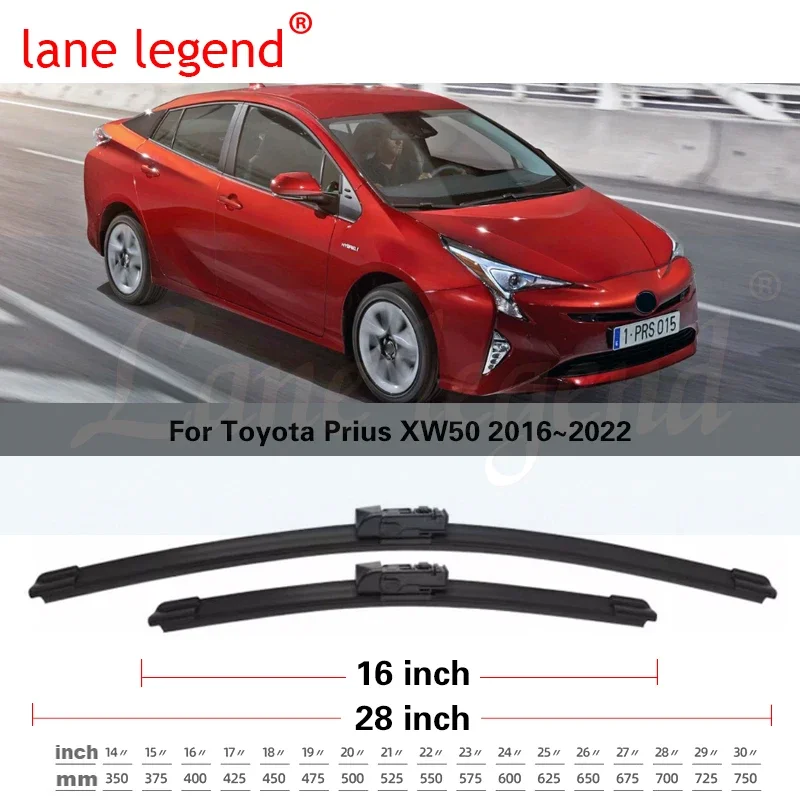 3x For Toyota Prius XW50 2016~2022 Front Rear Window Set Kit Wiper Blades Windshield Windscreen Cleaning Car Brushes Accessories