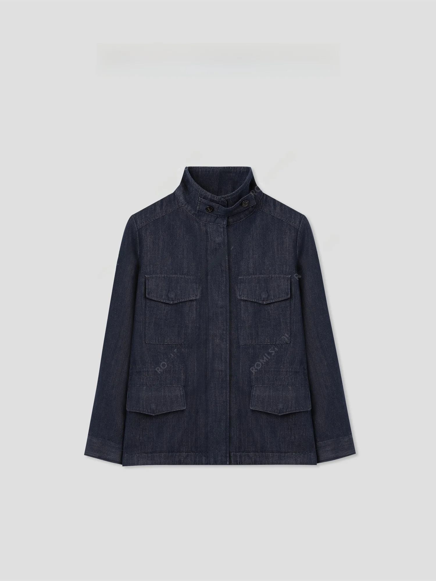 

Женская повседневная модная джинсовая куртка-жакет Romance Studio Traveler Italian Sle Workwear с воротником-стойкой, из смесового хлопка, RWCSWA33