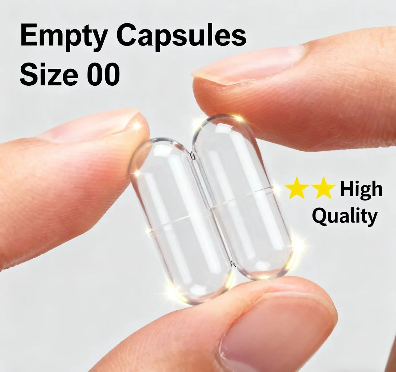 Cápsulas vacías HPMC más vendidas, cápsula vegetariana para verduras, tamaño 0 #   00 # 1-5 Transparente Separado 5000PCS AZUL blanco