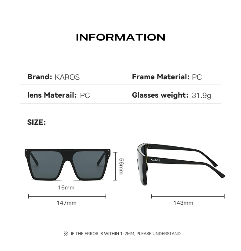 KAROS Mode Sonnenbrillen Strand Sonnenbrille Bunte UV400 Männer Frauen Outdoor Großen Rahmen Übergroßen Sportbrille YZ2017WB – Detail 8